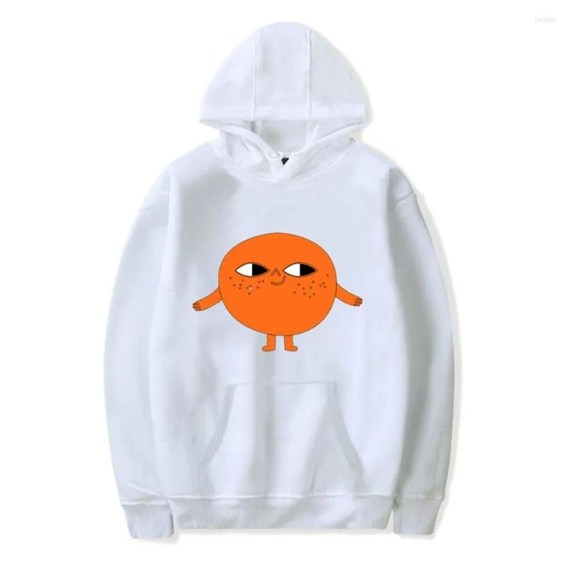 Men's Hoodies Solid Color Long Sleeve Cartoon Orange Print Men Sweatshirt Autumn Spring Winter Casual All-match Pockets Boy