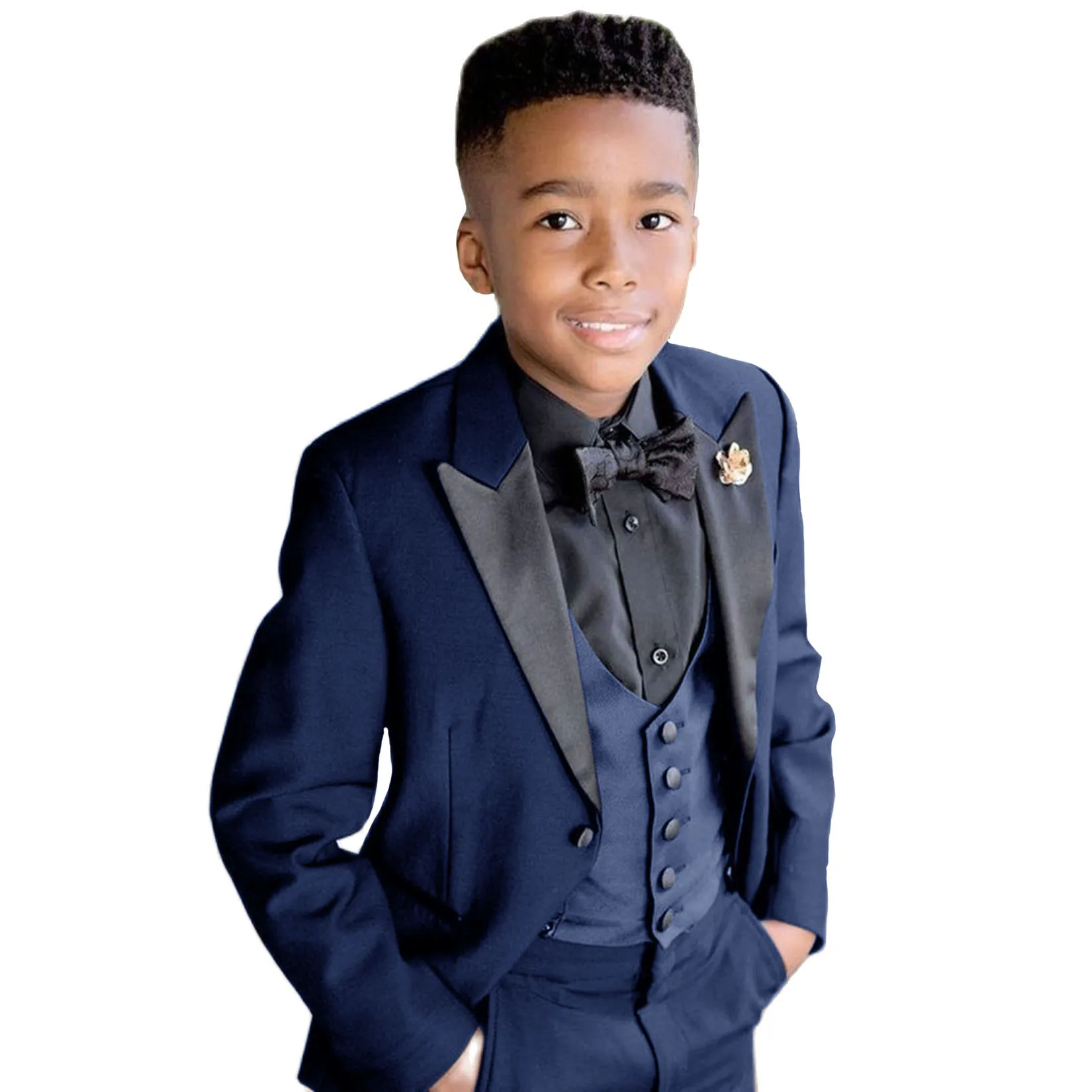 Costume 3 Pieces Pour Enfants Blazer A Col Chale Gilet Et Pantalon Ensemble De Mariage Officiel Du 49 03 DHgate