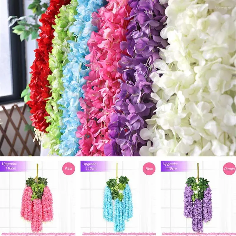 Decorative Flowers Artificial Birthday Decor For Home Aesthetic Room Plants Vine Ivy Wedding Party Garden Decoration Salon