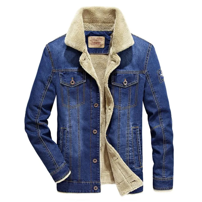 Men's Jackets Velvet Denim Jacket Men Coat Autumn Winter Warm Casual Lapel Collar American Version Of The Loose Large Size Thick Clothes