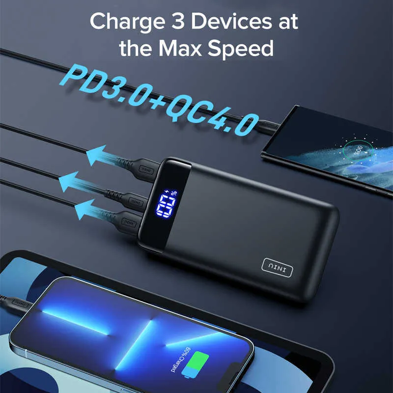 Power Bank Cell INIU Portable Charger 20000mAh 225W PD30 QC40 Fast Charging Power  Bank Phone Battery Pack For IPhone 13 12 11 J230217 From Us_montana, $32.49