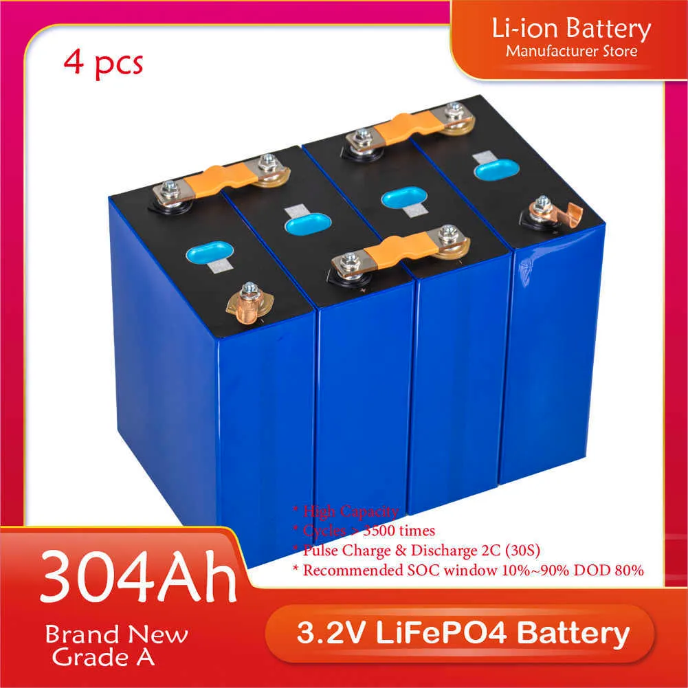 304AH 320AH LIFEPO4バッテリー4/8/16PCS 3.2V新しい12V 24V 36V 48VグレードA DIY充電式バッテリーパック