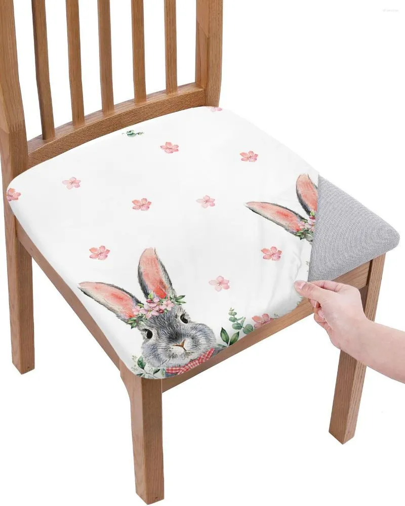 Chair Covers Easter Eucalyptus Flowers Seat Cover Dining Stretch Cushion Slipcover For Home Kitchen Chairs