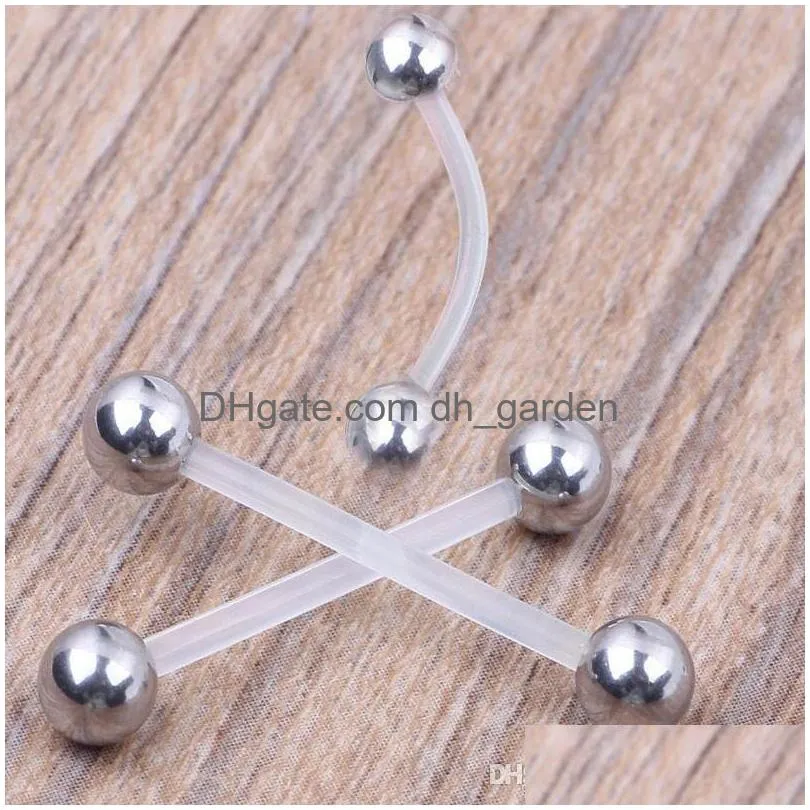 Nombril Bell Button Rings Belly Ring Piercing Stud Bijoux avec barre flexible pour le corps Drop Delivery Dhgarden Dhci6