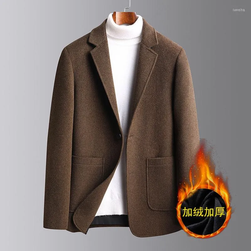 Men's Suits High-end Autumn/winter For Men Solid Color Wool Jacket Thick Slim Business Suit Casual Men's Wear