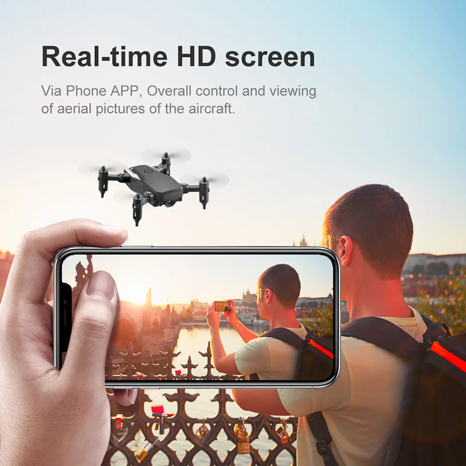 LF606 Wifi FPV Foldable RC Drone with 4K HD Camera Follow Altitude Hold 3D Flips Headless RC Helicopter Mini Aircraft Kids Toys