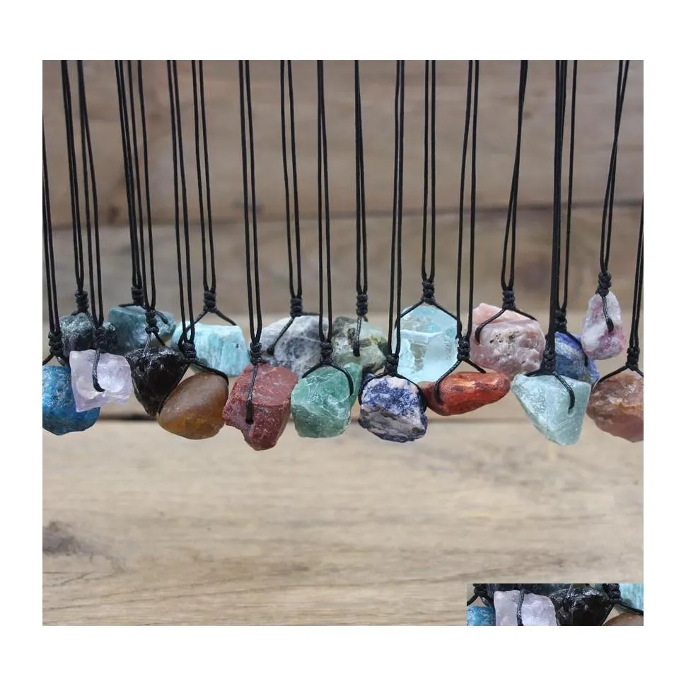 Hanger kettingen helende reiki steen minerale hangers ketting natuurlijke kristal fluoriet rozenkwarts toertoermaline agates apatiet wome dhbdi