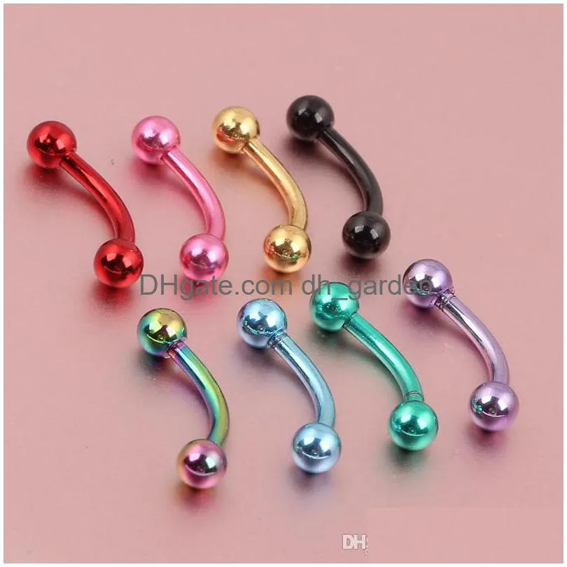 Eyebrow Jewelry E03 100Pcs Ring 16G Circars Horseshoes Nose Body Piercing Mix 7 Co Drop Delivery Dhgarden Dhcgj