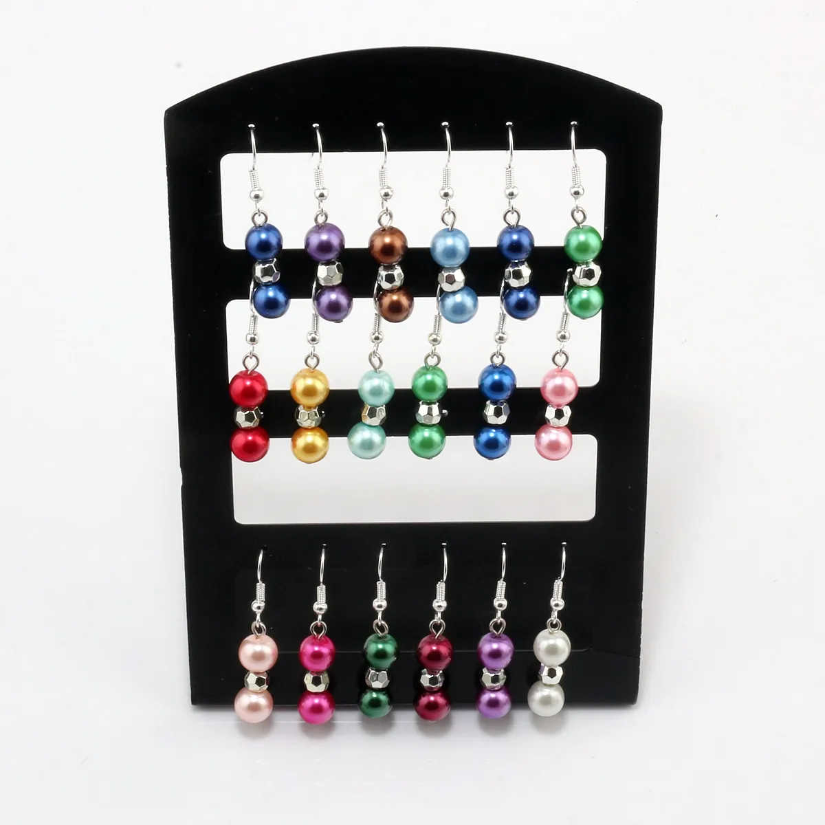 16pair Creative Glass Bead Bead Серьги для женщин -ювелирных девушек модные аксессуары