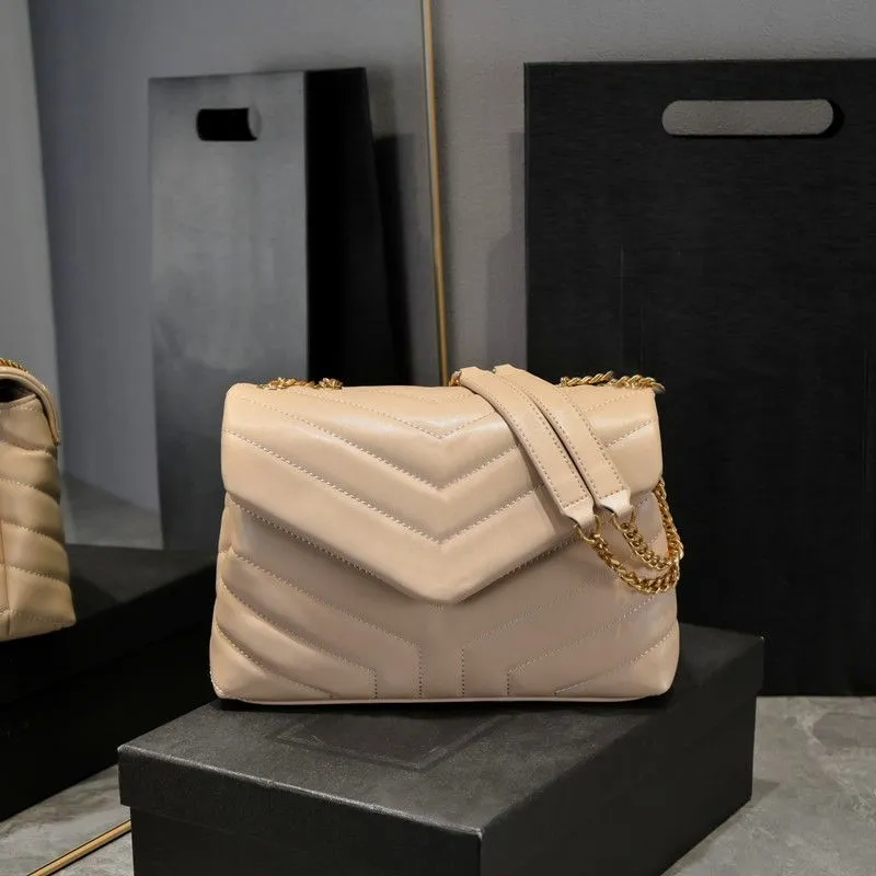 Torby wieczorowe TOP luksusowe designerskie torebki pikowana klapa czarna brązowa torba na ramię Loulou Portfel z torbą na kurz