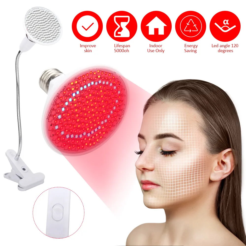 Face Massager 200leds Anti Aging 45W Red Led Light Therapy Deeps Rood 660 Nm en nabij infrarood 850 Nm LED -licht voor volledige lichaamshuid en pijnrelie 230217