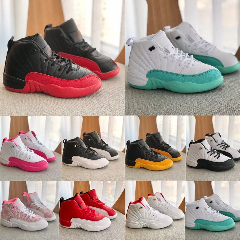 Scarpe da ginnastica per bambini all'aperto ragazzo ragazza Basket bambino Retro ragazzi J 12s 12 Nero Deadly Rosa Rosso Scarpe da ginnastica atletiche Scarpe per bambini per bambini designer sneake 14V0 #