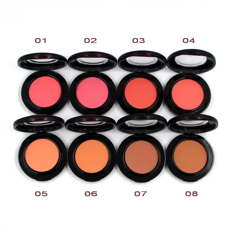 Makeup Powder Blush Shade 8 Färger Långvarig naturlig lätt att bära professionell maquillage skönhetsmakeup rodnad