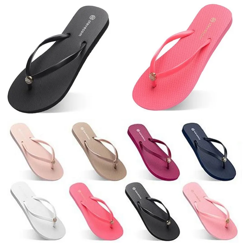 mode tofflor strandskor flip flops kvinnor r￶d lila gr￶n gul orange marin bule rosa brun sommarsport sneaker