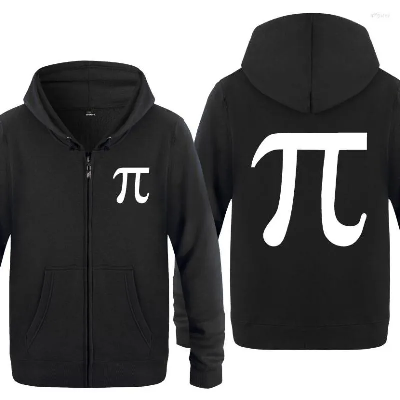 Men's Hoodies Classic Math Science Pi Letter Creative Men 2023 Fleece Zipper Cardigans Hooded Sweatshirts