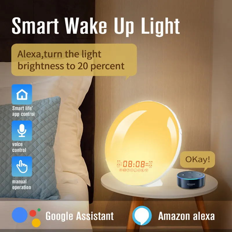 BRELONG Luz De Despertador Inteligente Amanecer Despertador LED