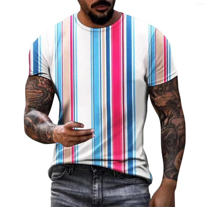 Herren T-Shirts Männer Sommer Casual Top Shirt Druck Rundhals Slim Fit Pullover Lose Mode T-Shirt Vintage Print