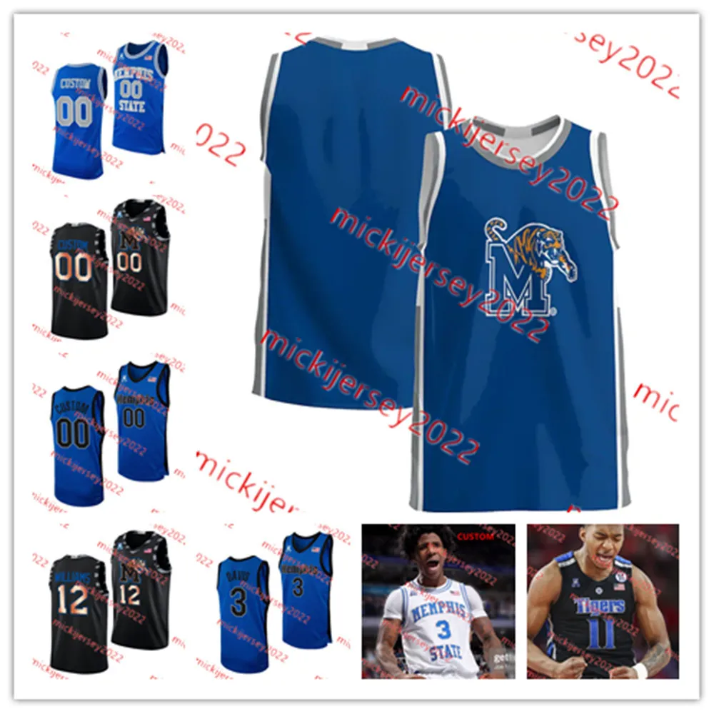 Anpassad sömnad Memphis Tigers baskettröja Jersey Herr Chandler Lawson Kaodirichi Akobundu-Ehiogu Jahmar Young Jr. Johnathan Lawson Ian Granja Memphis Jerseys