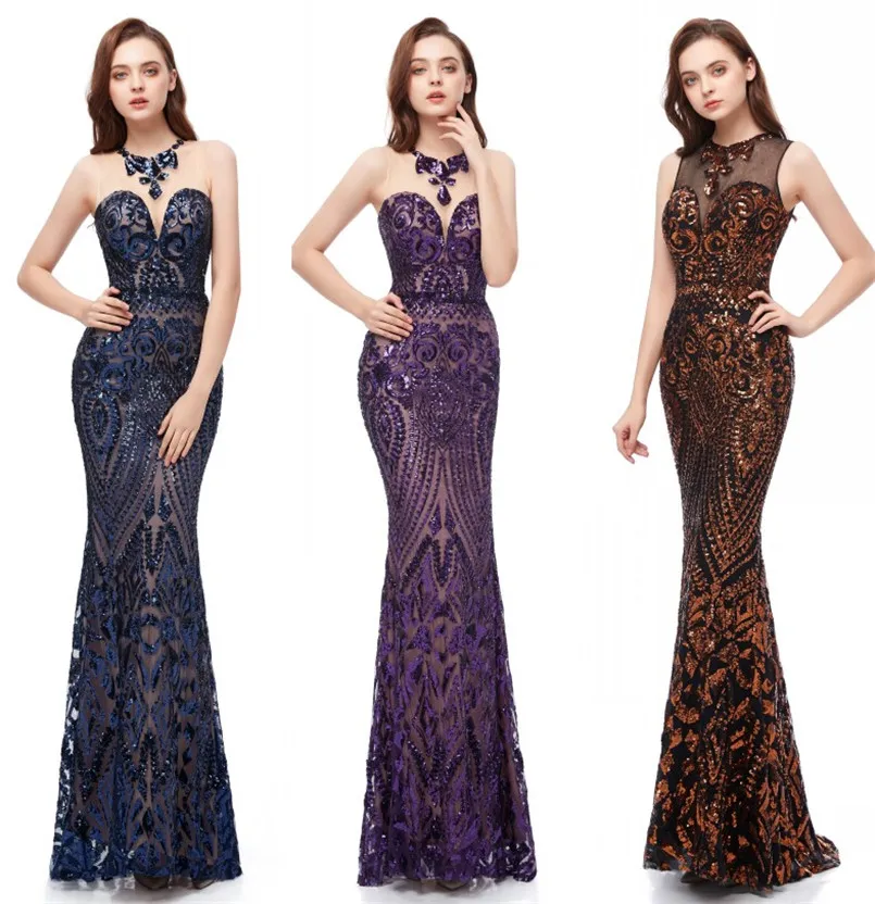 Desinger Mermaid Lace Evening Dresses 2023 New Sexy Sexy عاريات الجوهرة عنق الجوهرة التترسل الطويل الحزب الرموز الراقصة