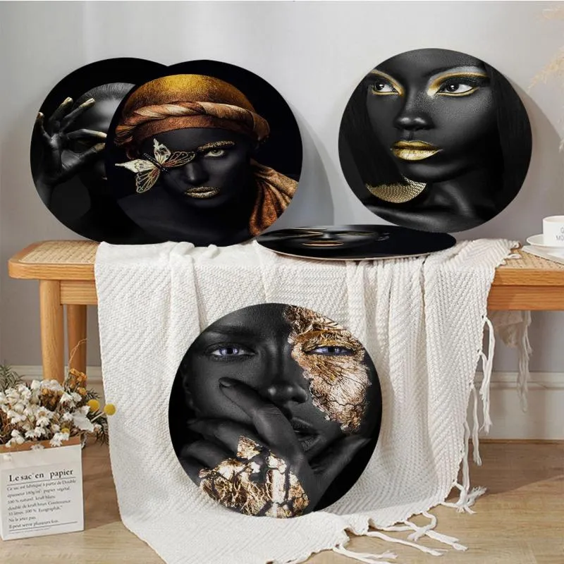 Pillow African Woman Four Seasons Dining Chair Circular Decoration Seat for Office Skall Bax Pad