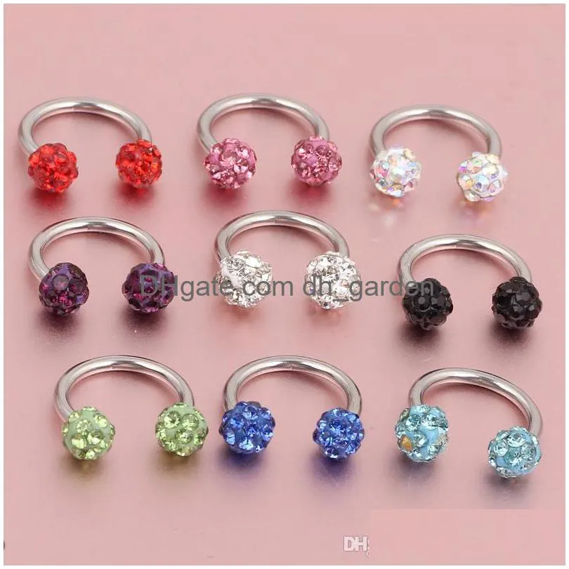 Nose Rings Studs Piercing Horseshoe Titanium Jewelry Body Mti Colors 50Pcs/Lot Drop Delivery Dhgarden Dhv1C