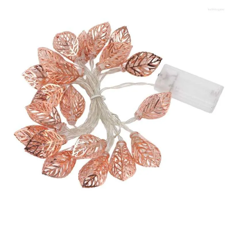 Strings Leaf Lights String Rose Gold 20 LED impermeabili per feste