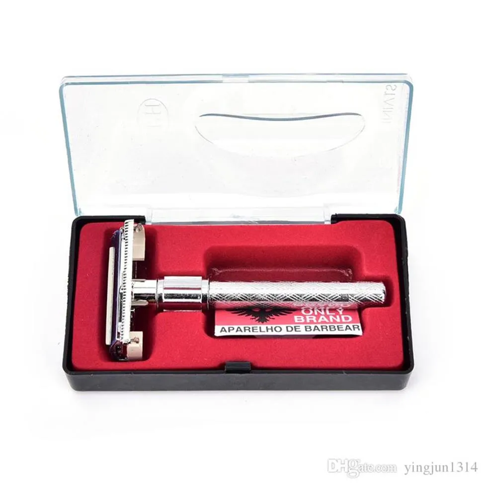 Adjustable Safety Razor Qshave Mens Shaving Double Edge Classic Safety Razor Blade Exposure Six Levels 1 handle & 1 blades253e