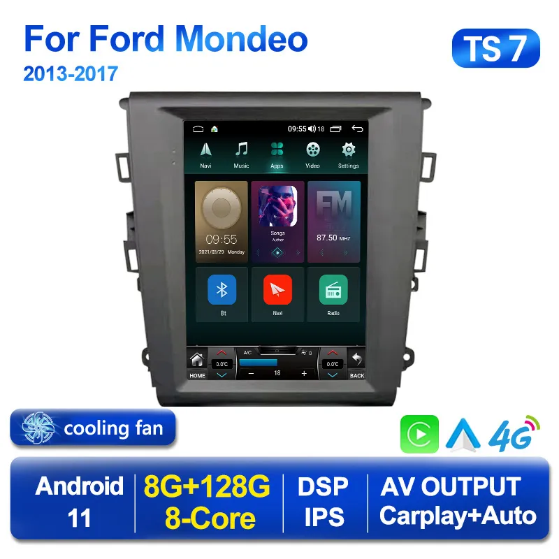 2 DIN Android 11 Multimedia Player for Tesla typu Radio Audio DVD dla Forda Mondeo 5 2013 - 2018 GPS 2DIN CARPLAY STEREO