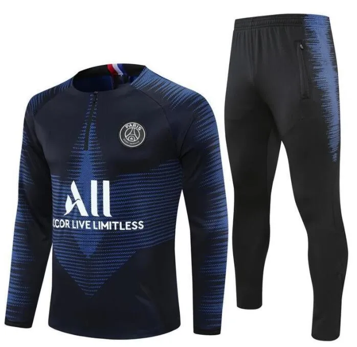2021 2022 PSG Football tracksuit pants Classic MBAPPE Soccer Jersey with Half Pull Long Sleeves for Adults and Kids Inspired by SERGIO RAMOS VERRATTI and ICARDI Perfect for PSGB Training