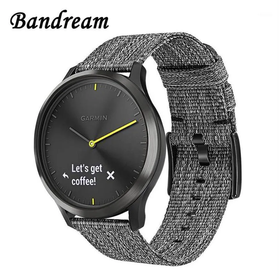 Canvas Nylon Watchband voor Garmin Vivoactive 4 4S Venu Luxe Style Vivomove 3 3S HR Quick Release Strap Watch Band12371