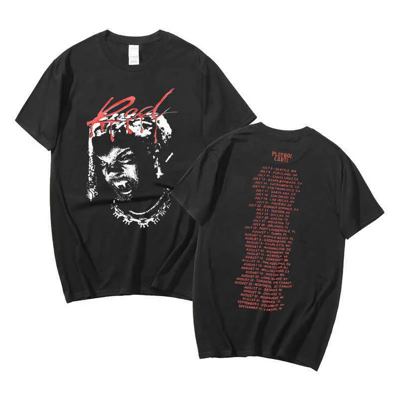 Playboi Carti Whole Lotta Red Tee Shirt Hip Hop T-Shirt Rap T Shirt