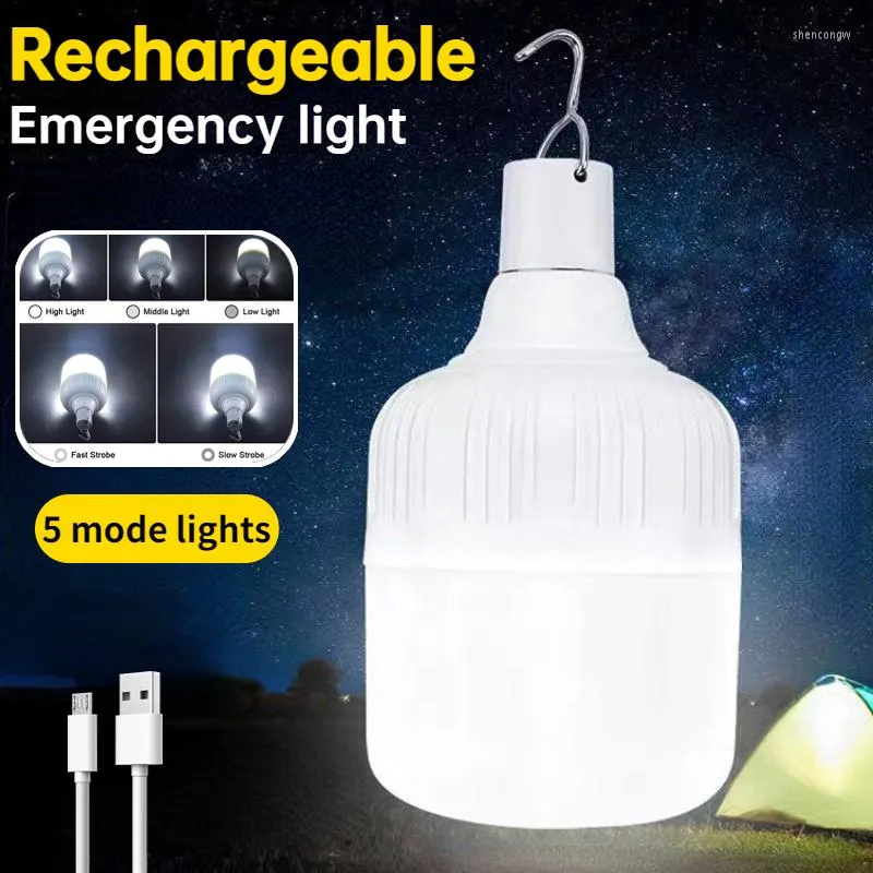 Camping Light USB Oplaadbare LED -lamp 5 Verlichtingsmodi Hangent Tent draagbare noodsituatie voor tuin buiten