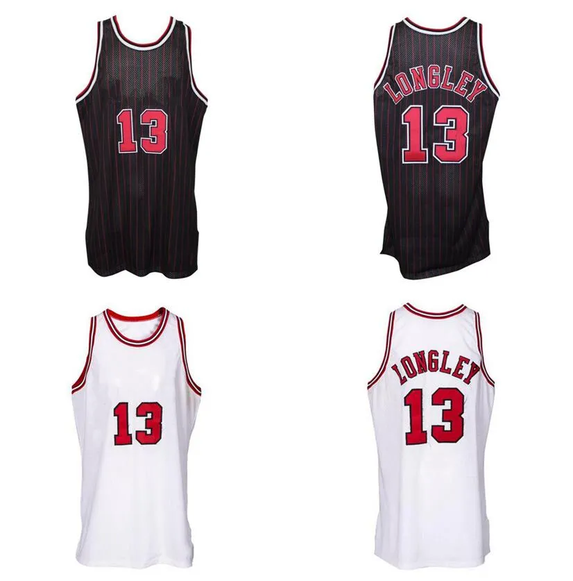 Luc Longley Designer Custom Basketball Jersey S-6XL Mitchell Ness Jersey 1997-98 Mesh Hardwoods Classics Retro-Trikots Männer Frauen Jugend weiß rot 13