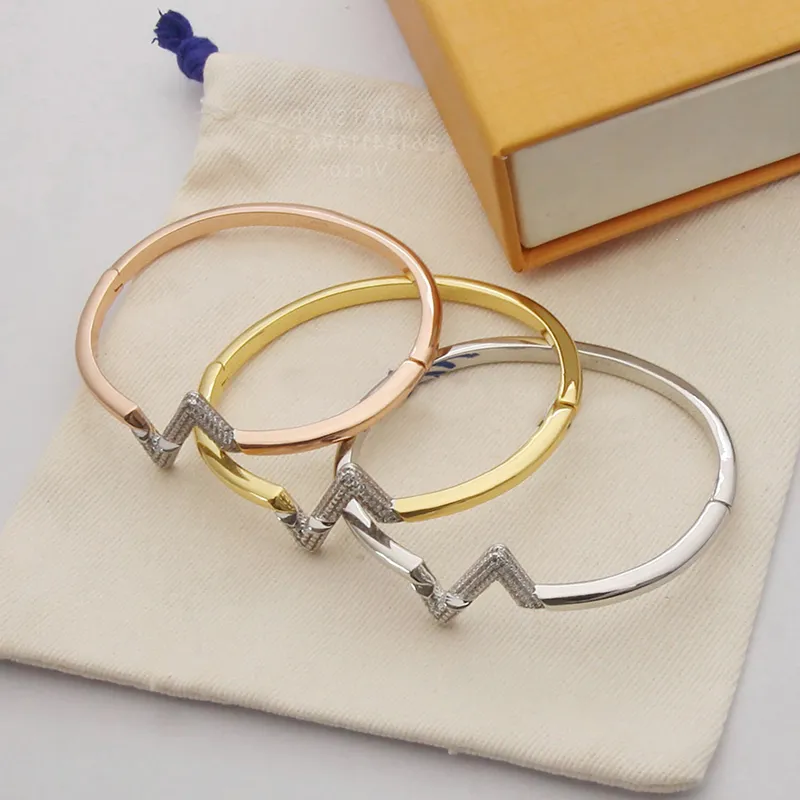 Bracciali bangle firmati LW per donna con diamanti Placcati in oro 18 carati Non tramonteranno mai la moda più alta qualità del contatore Non sbiadiranno il regalo per la fidanzata 031