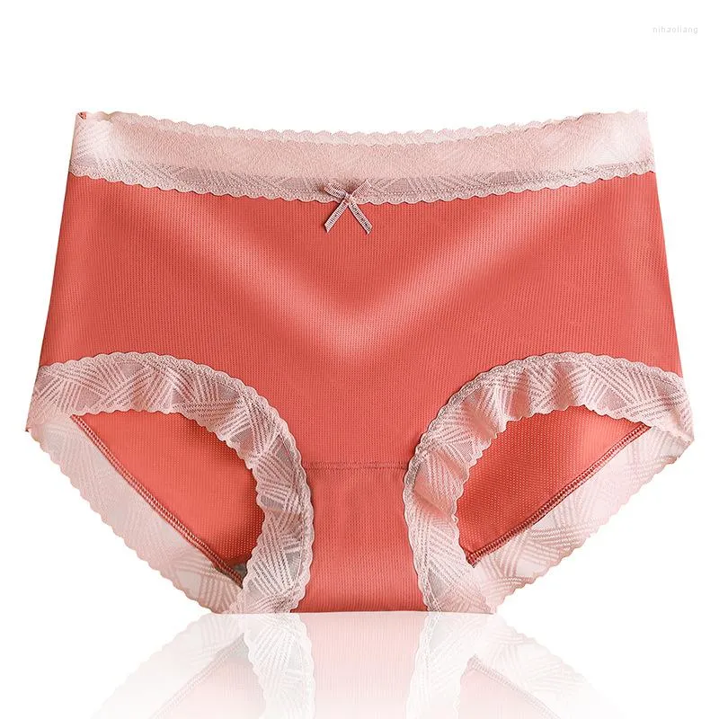 Japanese Style Lace Mid Waist Pink Lace Panties For Women