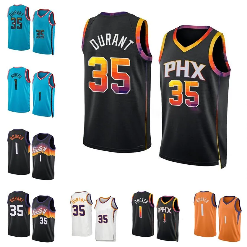 Maillots Devon Booker Basketball Kevin Durant saison 2022-23 noir bleu blanc Hommes Femmes maillot ville jeunesse S-XXL 1 35