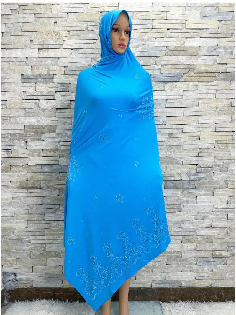 Etniska kläder 2023Latest Cotton Soft Scarf Kashkha Scarfs For African Muslim Women Dubai Be Big Shawls With Rhinestones 180 120cm