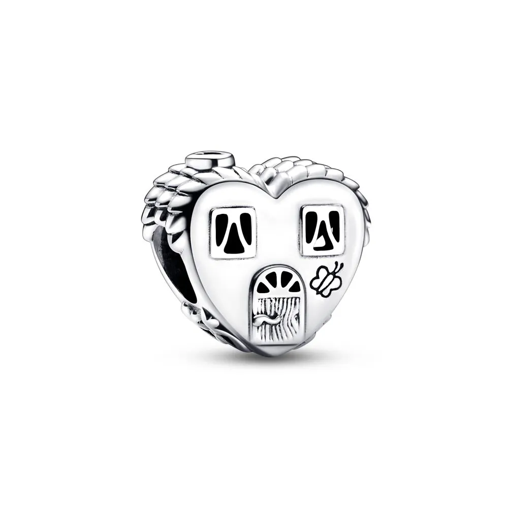 Réel 925 Sterling Silver pan Family Heart Puzzle Piece Hearts Splittable Friendship Dangle Charm Linked Hearts Safety Chain