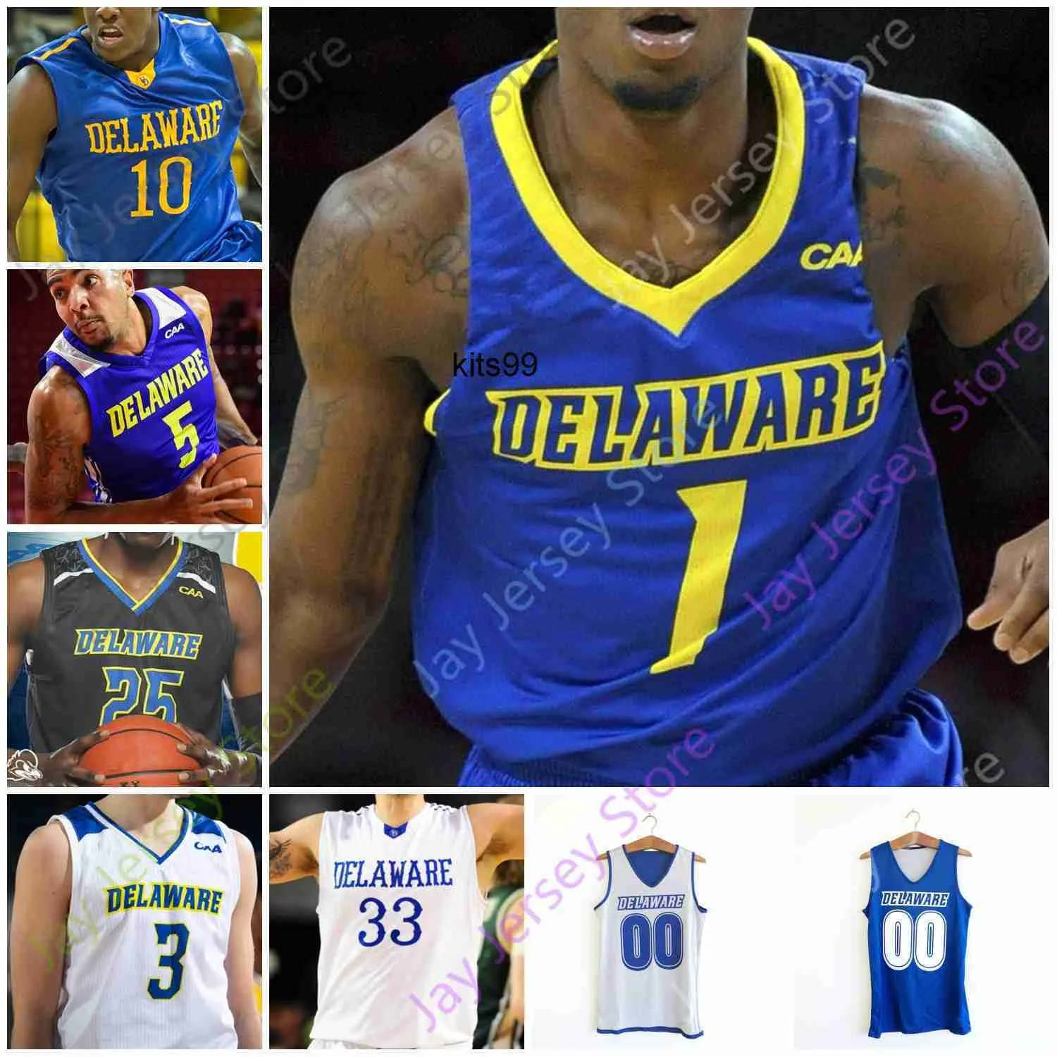 Camisas 2020 Delaware Blue Hens Basketball Jersey NCAA College Nate Darling Ryan Allen Justyn Mutts Kevin Anderson Collin Goss Aleks Novakovich