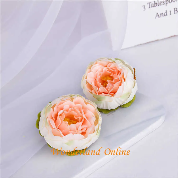 Flores decorativas grinaldas 13 cores 5.5cm adorável pequena rosa peônia flor artificial para diy buquê de noiva decoração de casamento decoração de casa suprimentos adereços t230217