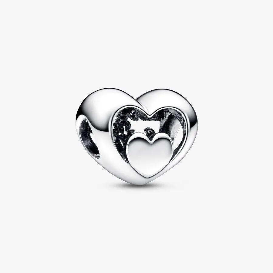 Charms 925 Sterling Silver Openwork Heart Script Charms Fit Original European Charm Bracelet Fashion Women Wedding Engagement Jewelry Accessories