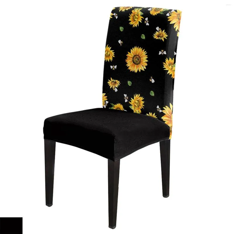 Chair Covers Sunflower Flower Country Style Dining Cover 4/6/8PCS Spandex Elastic Slipcover Case For Wedding Home Room