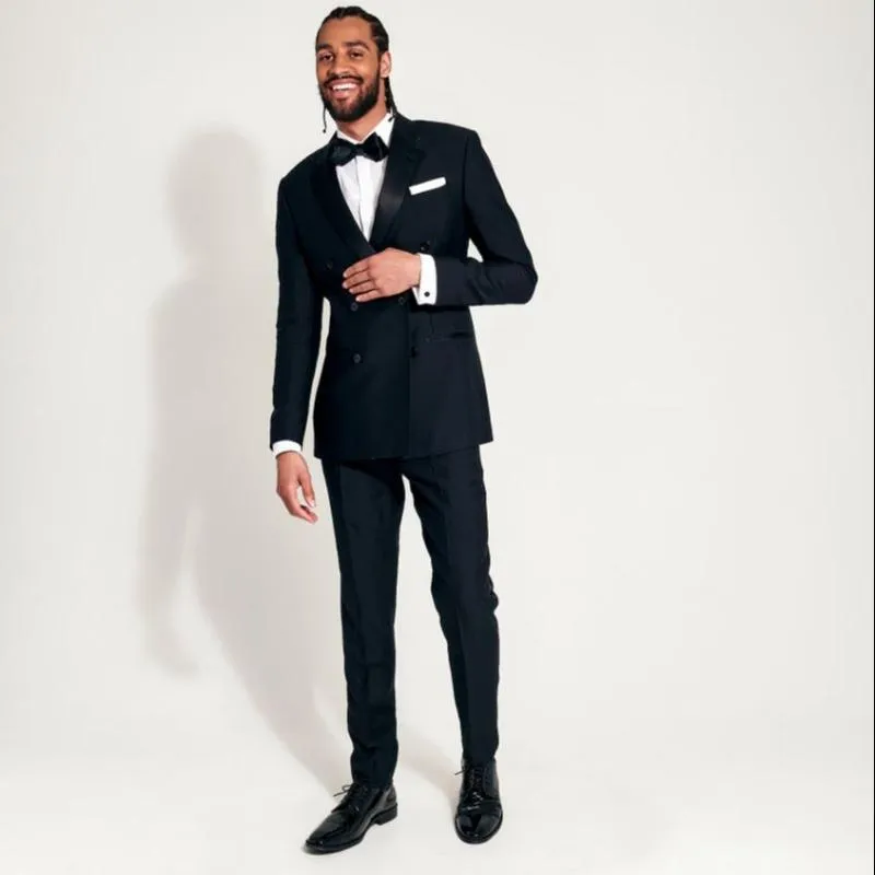 Ternos masculinos Blazers noivo de casamento Tuxedo de 2 peças Terno noivo e homem adequado para vestido de festas Sasual Wear Costumemen's