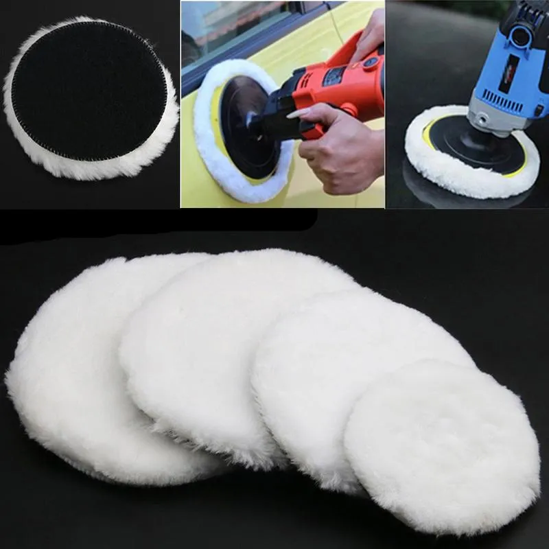 Voertuigbeveiligingsmiddelen 3/4/5/6/7 inch Car Polish Pad Disc Donitated Wool Soft Polishing Auto Body Wax Buffer Polisher Universal Toolscare