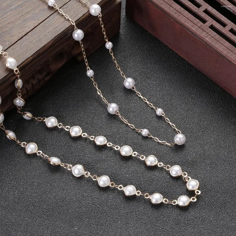 Chains Elegant Natural Pearl Choker Necklace Gold Color Chain Goth Chocker Jewelry On Neck Hand 2023 Fashion Gift For Women