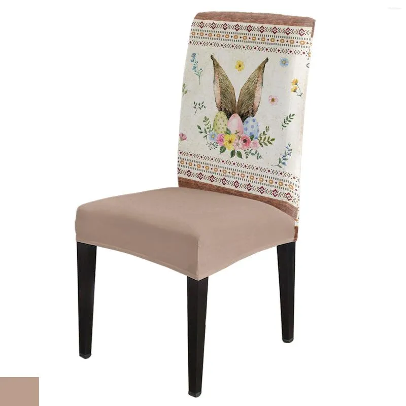 Chair Covers Easter Spring Ears Wood Grain Cover Dining Spandex Stretch Seat Home Office Decor Desk Case Set