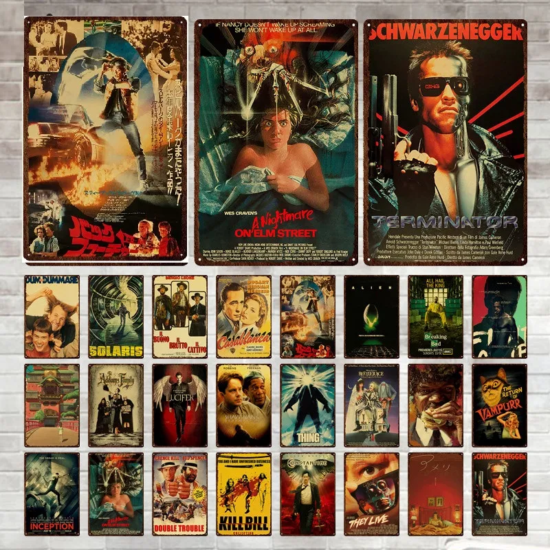 Adesivo de parede vintage antigo clássico filme pintura de metal poster mundial famosa estrelas de tin ``