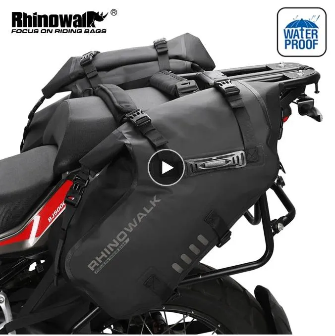 Motorcycle Bag 28L Waterproof 2 Pcs Universal Fit Motorcycle Pannier Bag Saddle Bags Side Storage Fork Travel Luggage