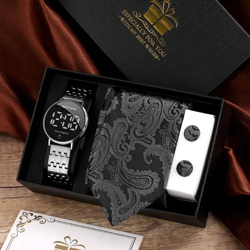 Relojes De Pulsera Reloj Digital Para Hombre Gemelos De Corbata De