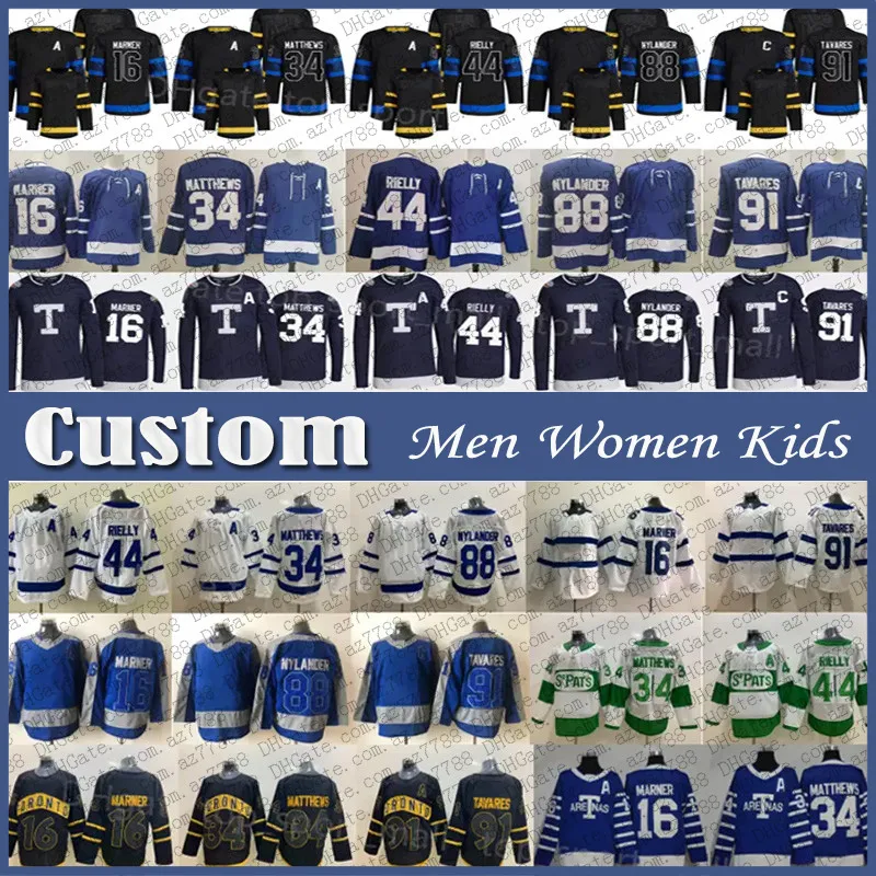 Auston Matthews Mitchell Marner Toronto Hockey Jersey Custom Maple Leafs John Tavares Ryan OReilly Morgan Rielly William Nylander Wayne Simmonds Michael Bunting